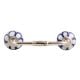 Navy Blue Flora Crackle Ceramic Bridge Handle